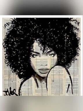 Black & Green Mixed-Media Portrait Wall Art